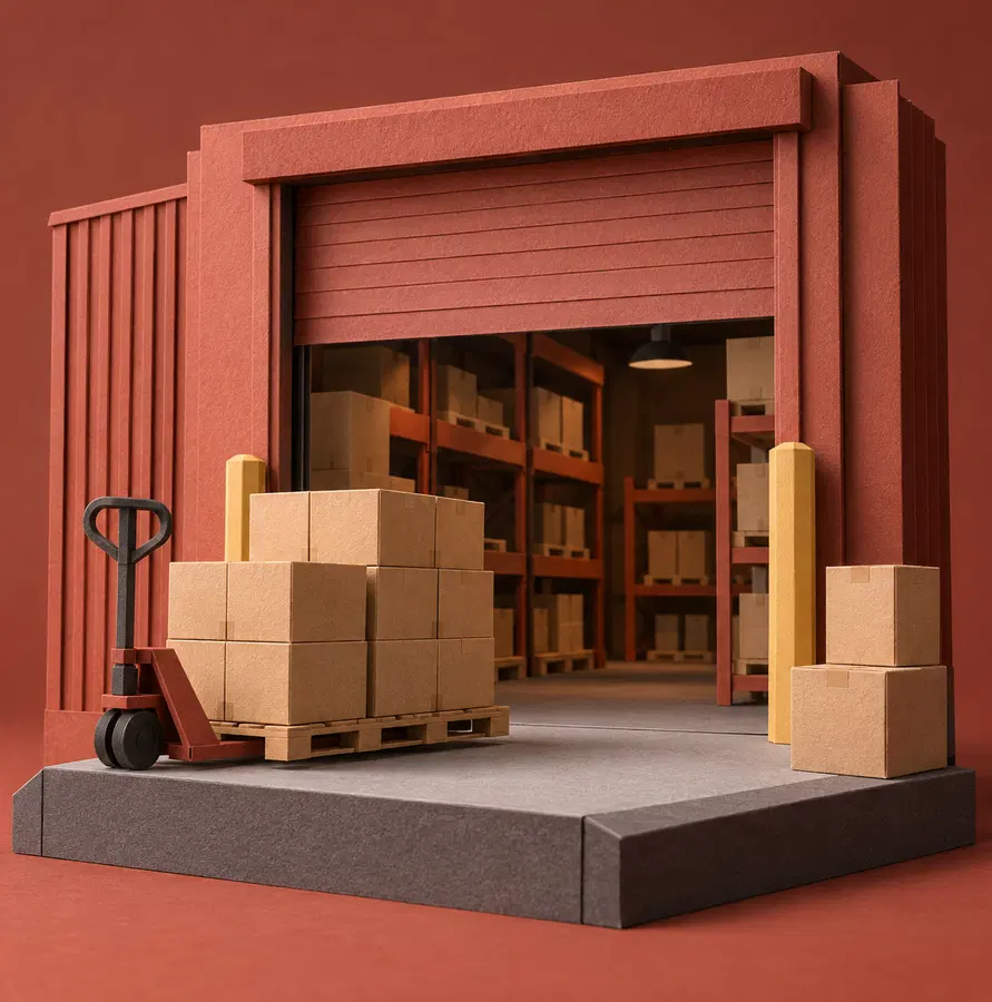 Illustration of distribution businesses equipment and workspace
